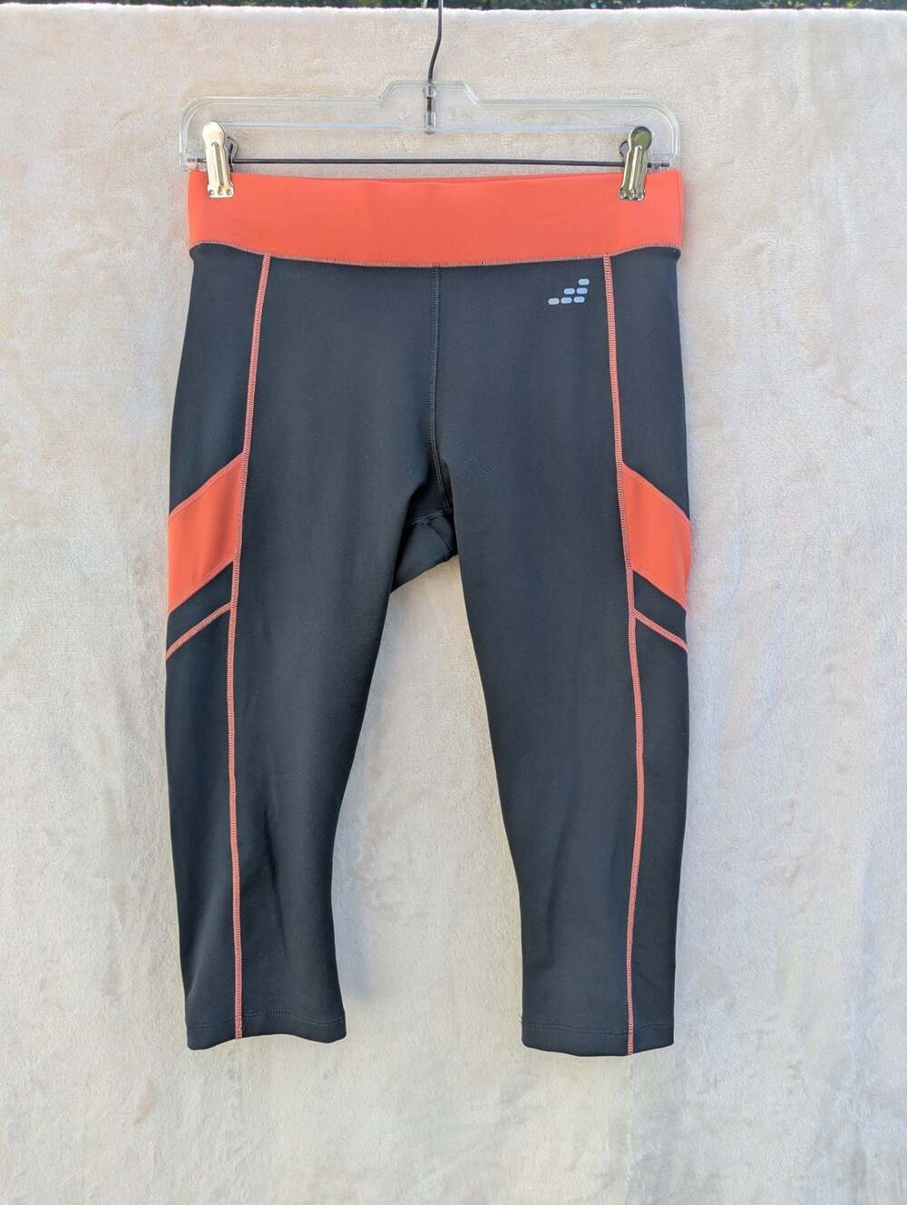 BCG Women's Athletic Capri Leggings Black and Orange